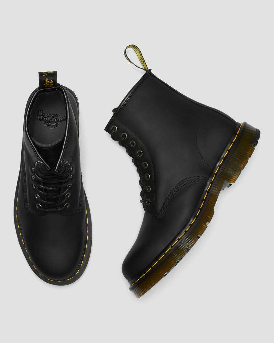 Dr. Martens 1460 Greasy Soft Leather 8 Eye Boots Black Womens 10 / Men 9  Lace Up
